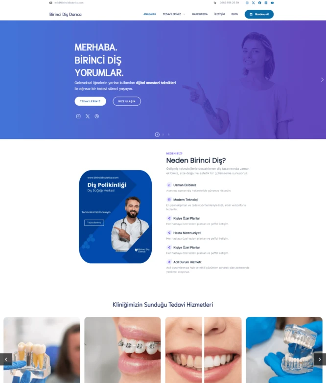 Birincidisdarica web sitesi referans görseli