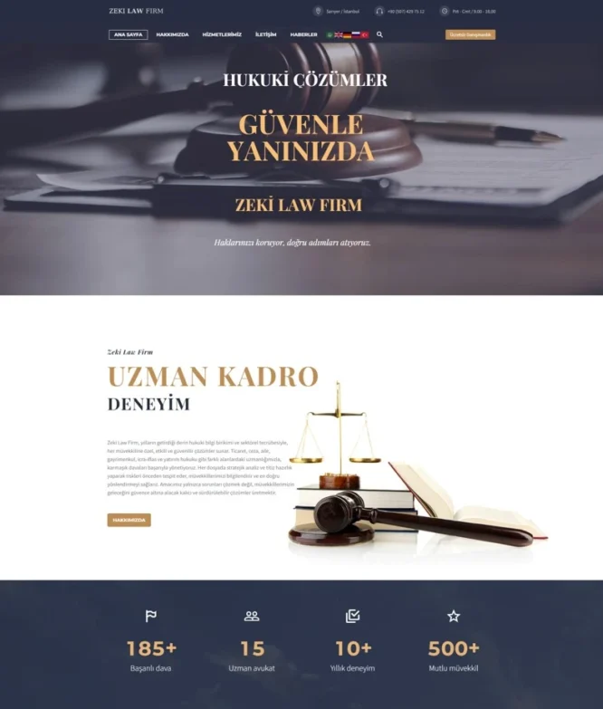 Zekilawfirm web sitesi referans görseli