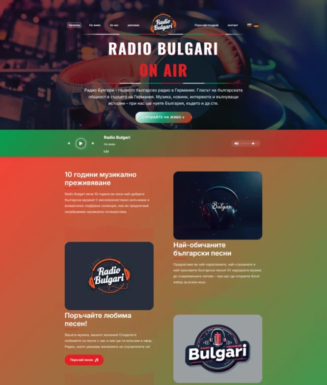 Radiobulgari web sitesi referans görseli